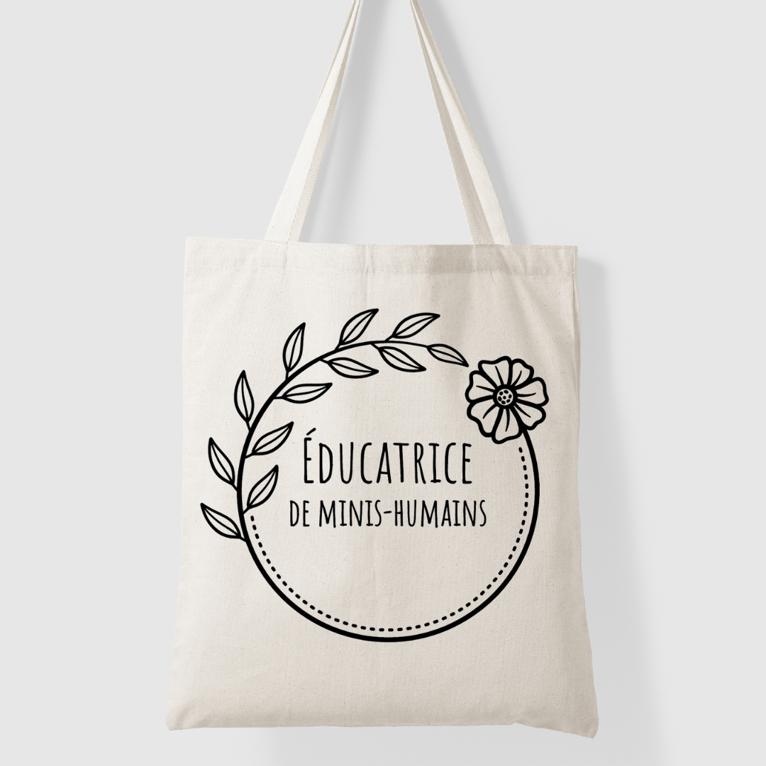Éducatrice de minis-humains - sac en coton