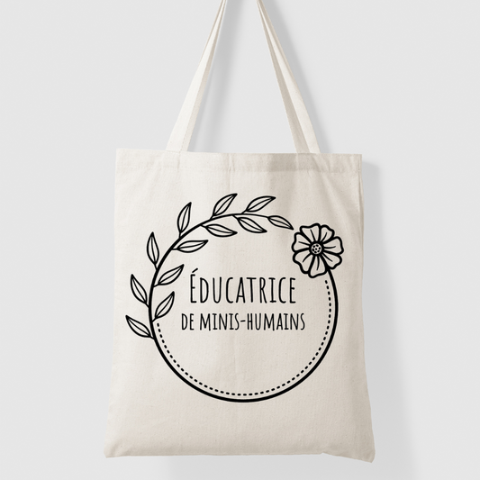 Éducatrice de minis-humains - sac en coton
