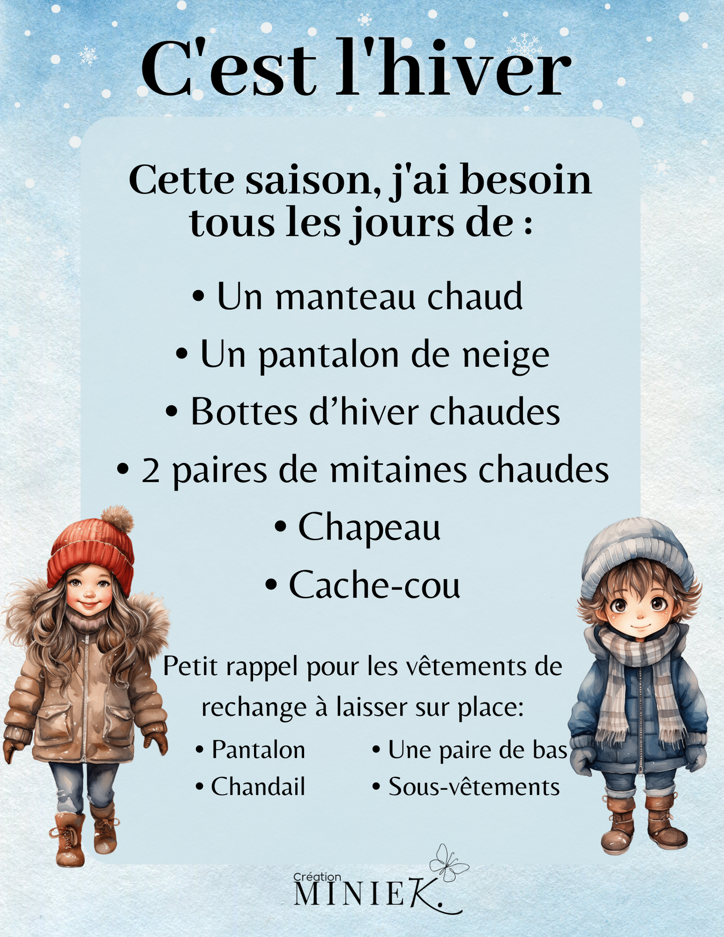 Vêtements d’hiver